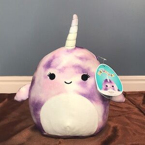 NWT Nabila the Narwhal original squishmallows purple  tie-dye 8” plush kids toy